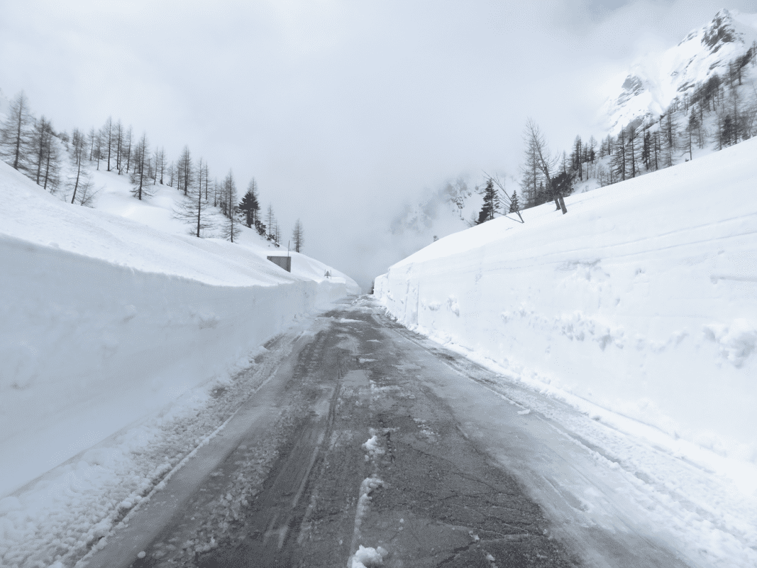 Road conditions over Vršič Pass