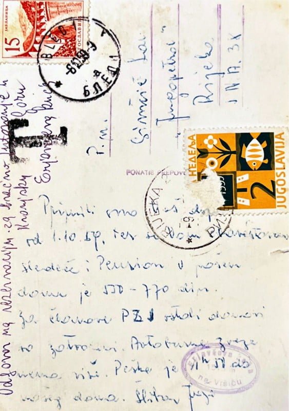 Postcard from Erjavčeva koča mountain hut