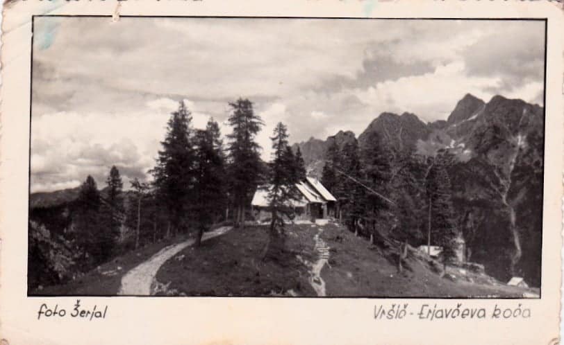 Horská chata Erjavčeva 1955 pohlednice