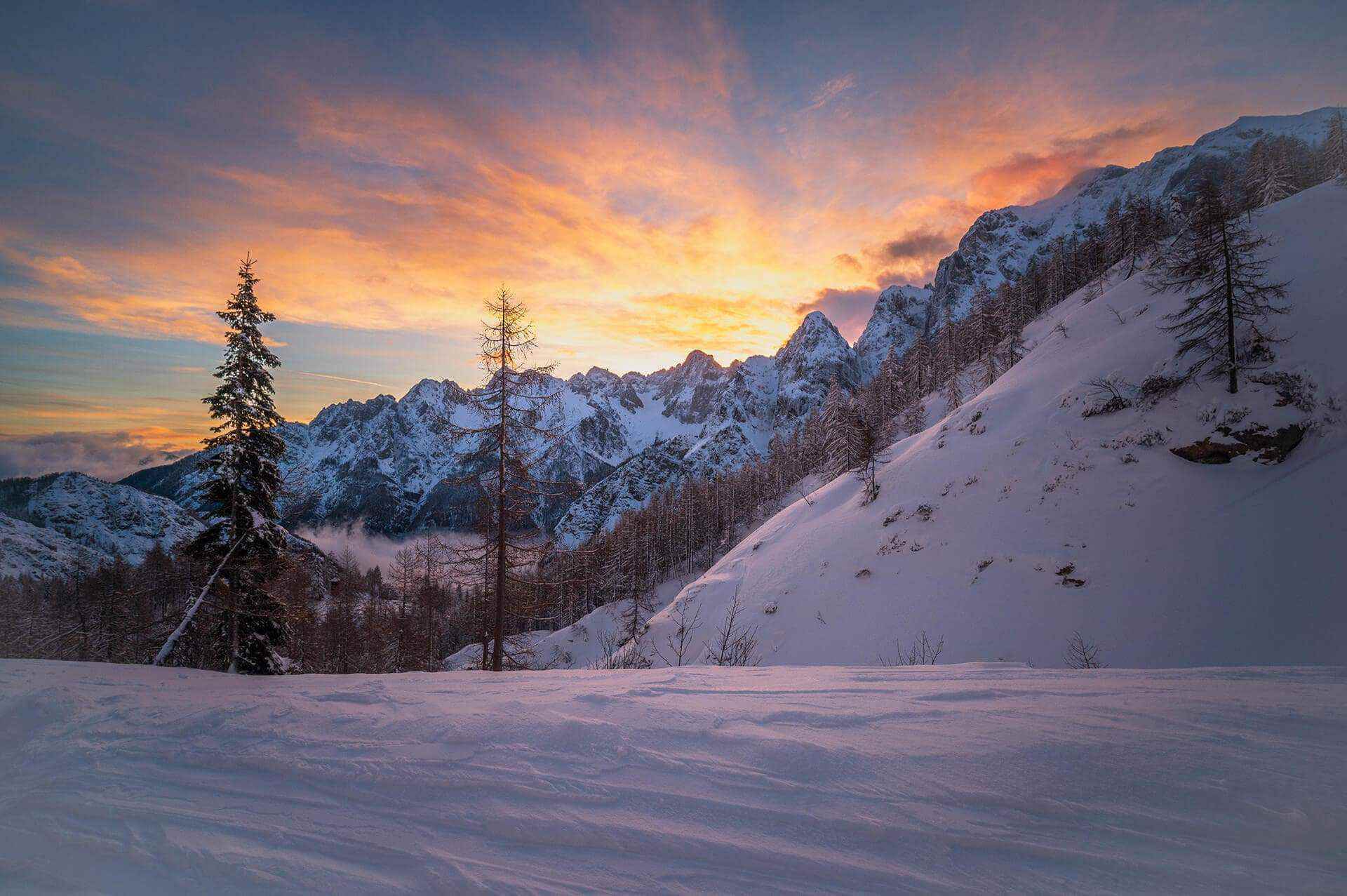 Winter at Vršič Mountain Pass